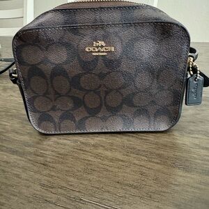 Coach Dark Brown Signature Crossbody Bag